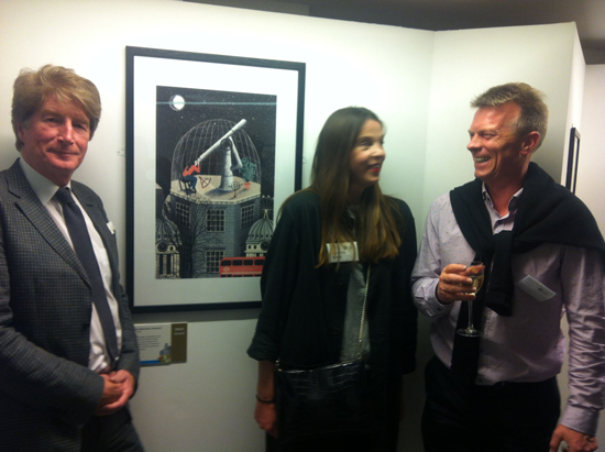 Sam Mullins from LTM (left) and Andrew Coningsby, AOI, congratulate Eleanor Taylor