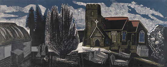 Edward Bawden, Lindsell Church, Essex, 1959