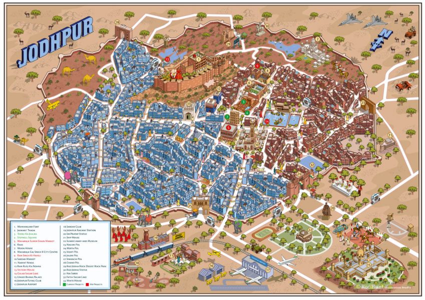 Jodhpur Urban Regeneration City Map Illustration