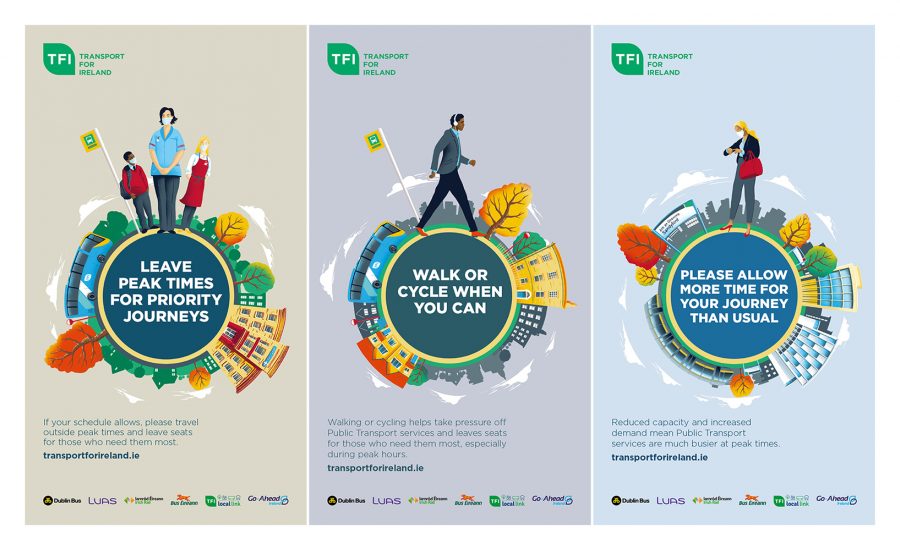 Covid information posters for Transport for Ireland