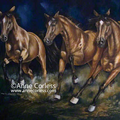 Escaping The Storm; equine art