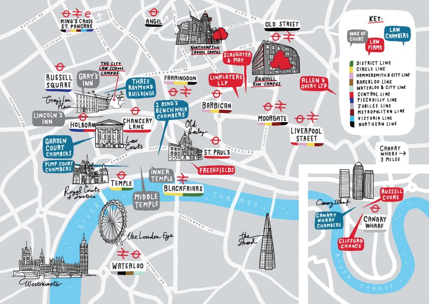 City University London Law Map