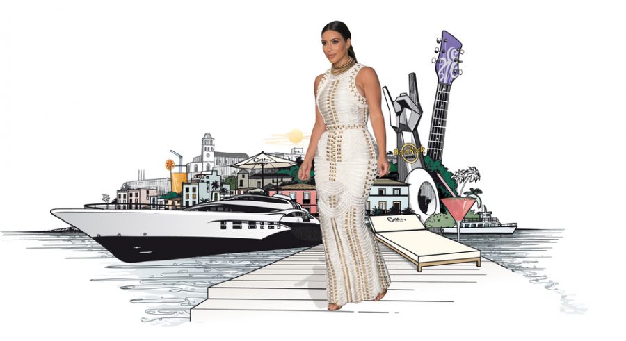 Kim Kardashian in Ibiza / Jetaway Magazine