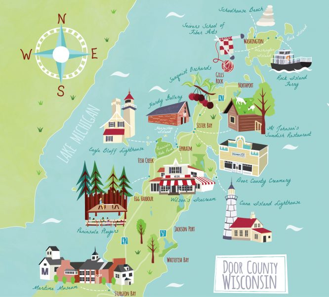 Promotional Illustrated Map for LandsEnd Clothing