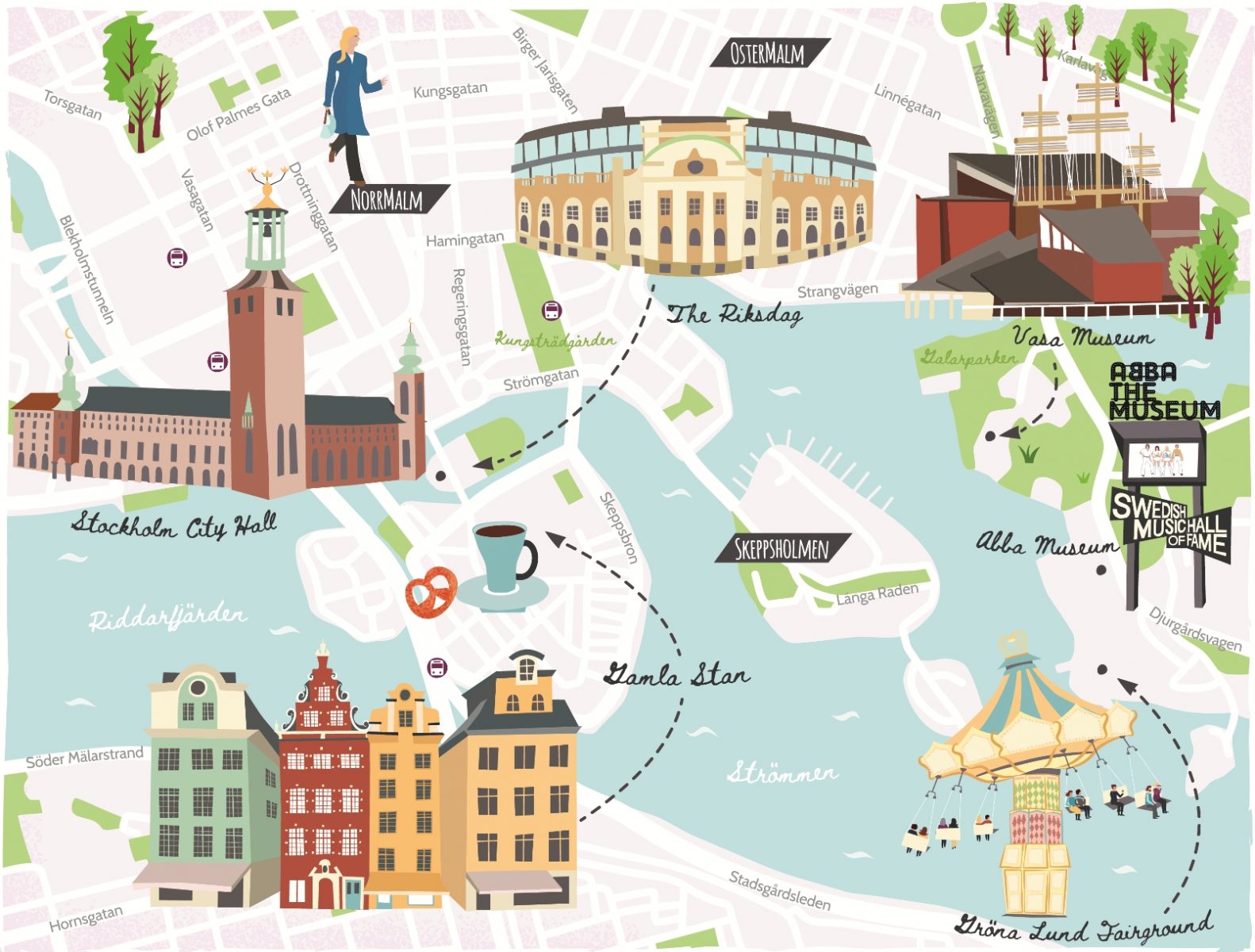 Достопримечательности Стокгольма на карте