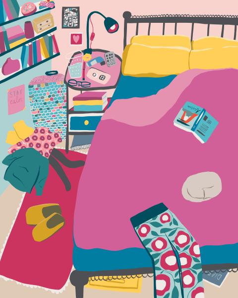 Illustrated Bedroom by Tasha Goddard