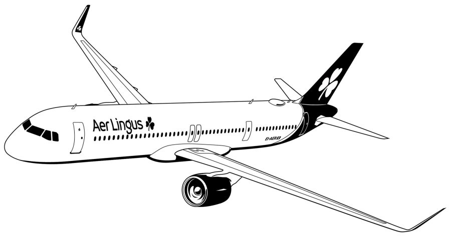 Aer Lingus A321 Neo line drawing