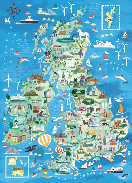Illustrated Map of the British Isles, 2022