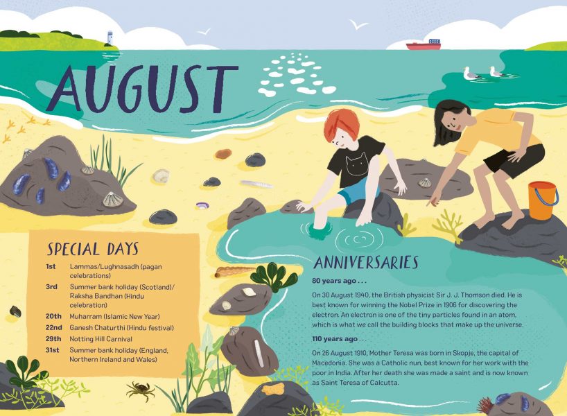 2020: Nature Month by Month - August Double Page Spread