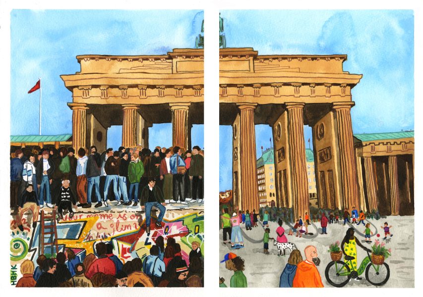 Brandenburg Gate Then and Now