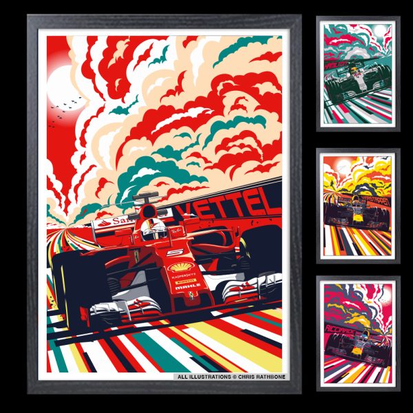 F1 driver posters by Chris Rathbone