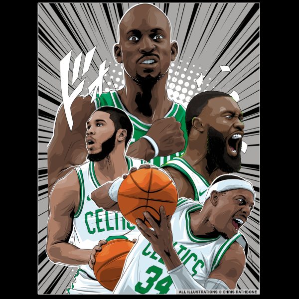 Boston Celtics NBA Illustrations by Chris Rathbone
