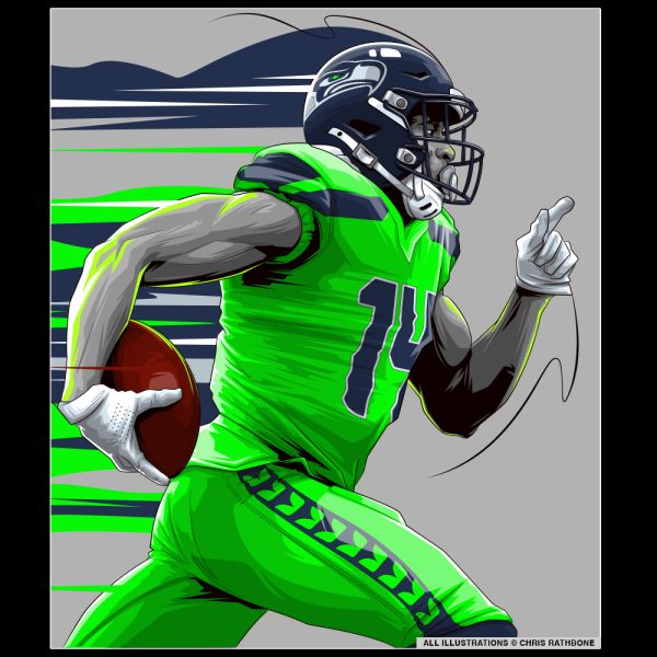 NFL Player in motion illustrations by Chris Rathbone