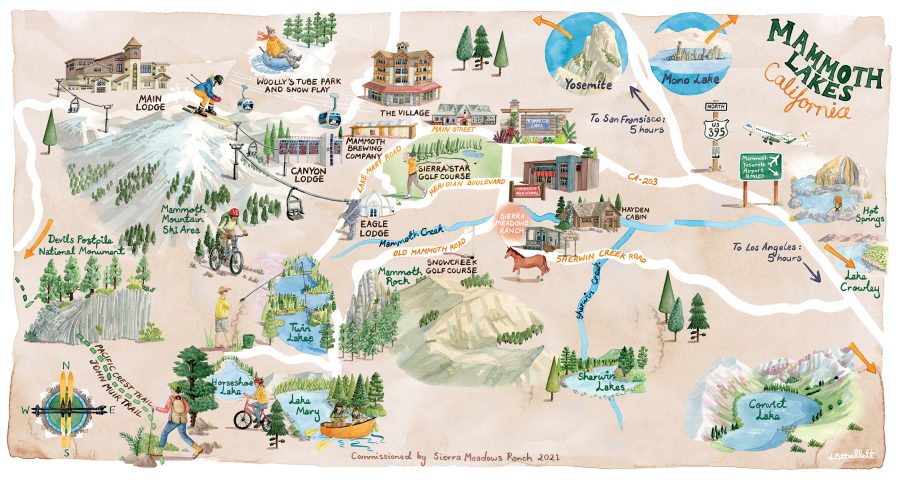 Mammoth Lakes Tourist Map for Sierra Meadows Ranch