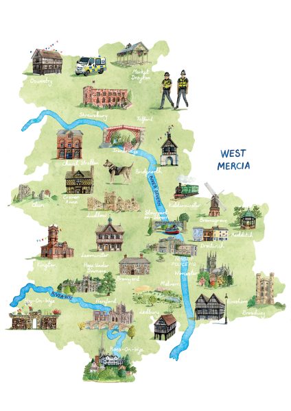 Map for West Mercia Police Police Federation