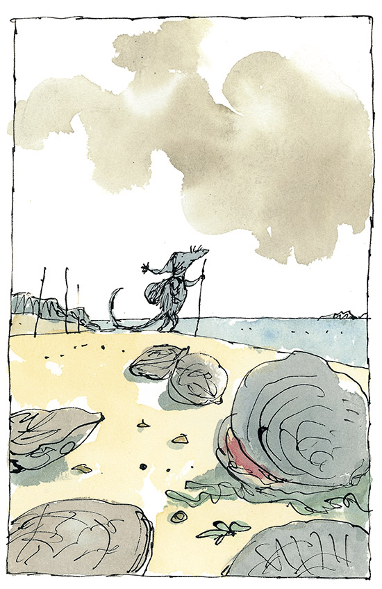 The Rat and the Oyster from Fifty Fables of La Fontaine. (c) Quentin Blake, 2013 