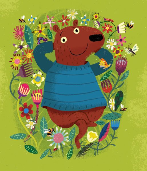 Bear in the wildflowers