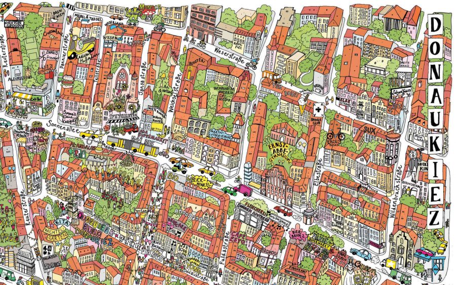 Neighbourhood map for Quartiersmanagement Donaustrasse-Nord, Berlin