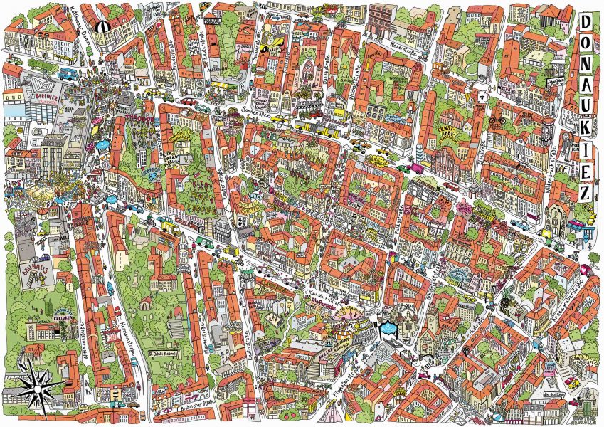 Neighbourhood map for Quartiersmanagement Donaustrasse-Nord