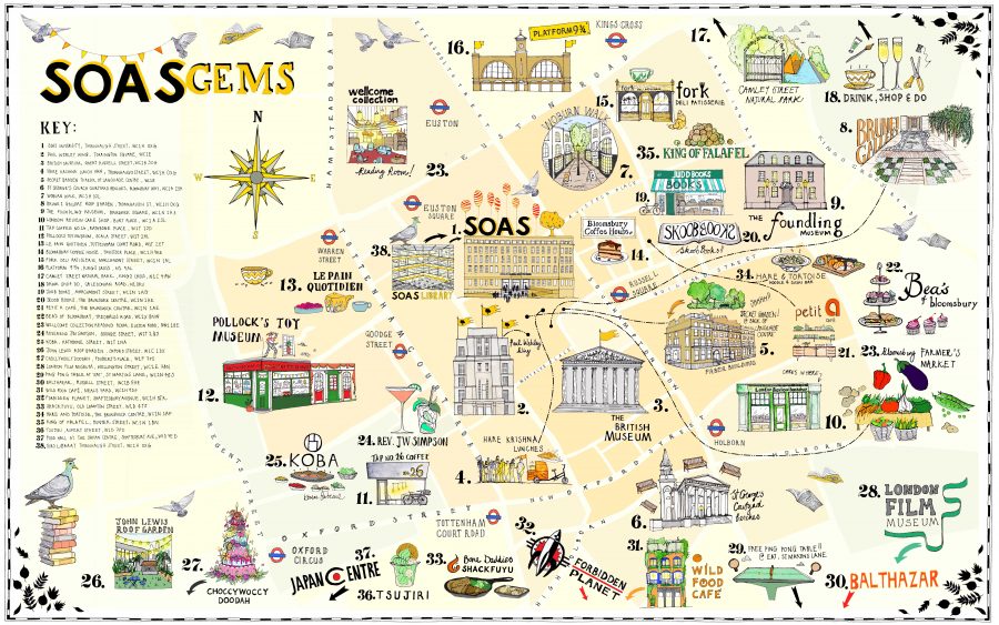 SOAS illustrated Bloomsbury map