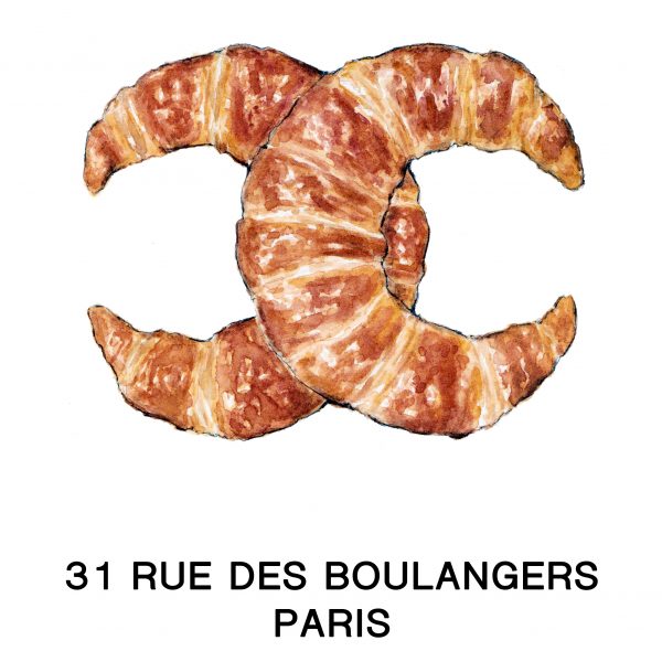 Chanel Croissants food and fashion illustration