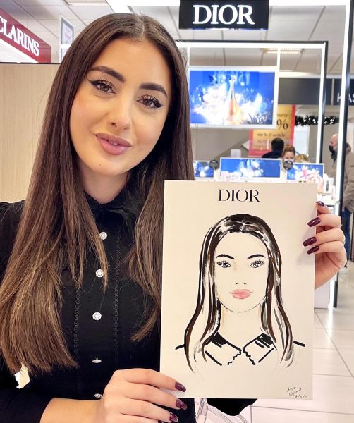 Live illustration for Dior
