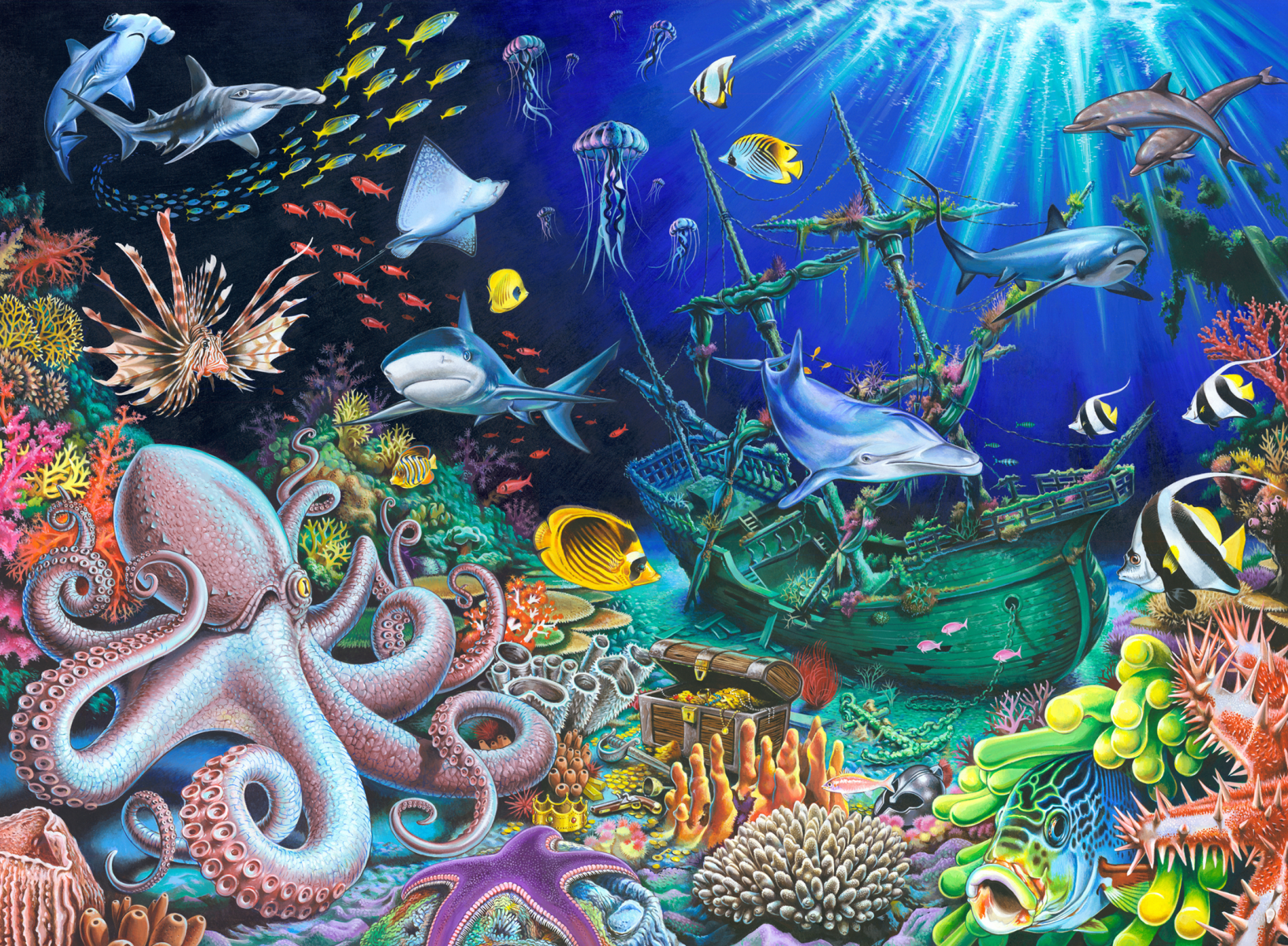 Океан таинственный мир. Подводный мир. Обитатели морей и океанов. Сказочный подводный мир. Подводное царство.