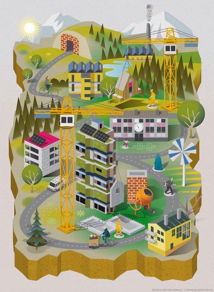 JM - housing and residential development in Scandinavia - annual business illustration