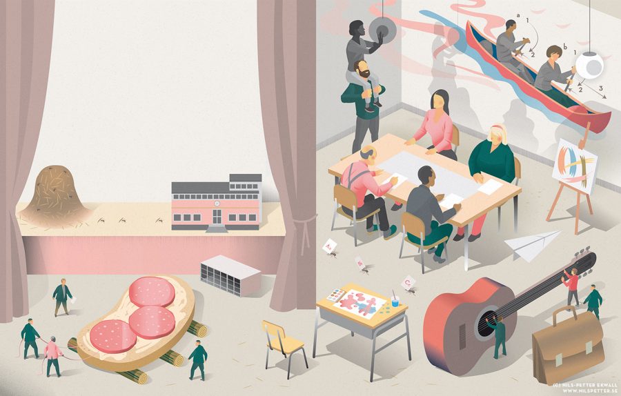 The Swedish Teacher's Union - illustration for article about cooperation at school