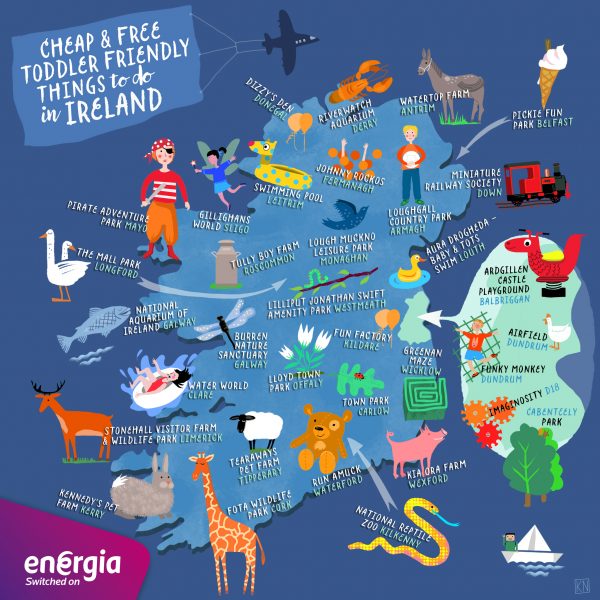 Toddler-friendly things to do - Map of Ireland