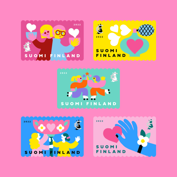 Valentine's Day stamp set for the Finnish Post