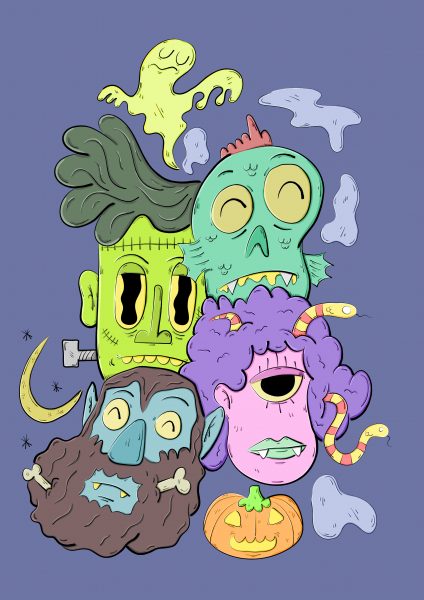 Spooky heads.
