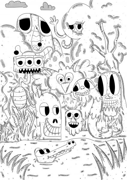 jungle creature doodle