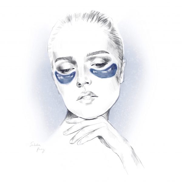 Girl with Under Eye Mask
