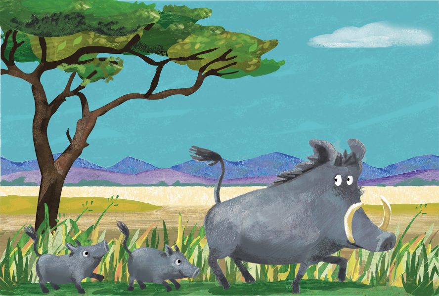 Happy Warthog Family