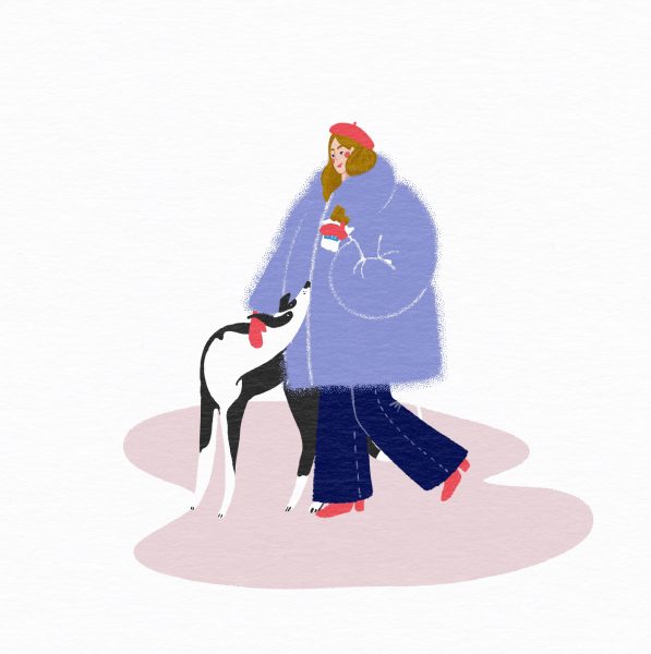 Winter dog walk