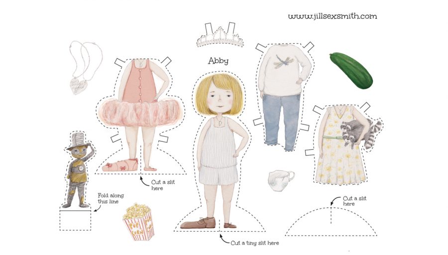 Paper doll cutout sheet