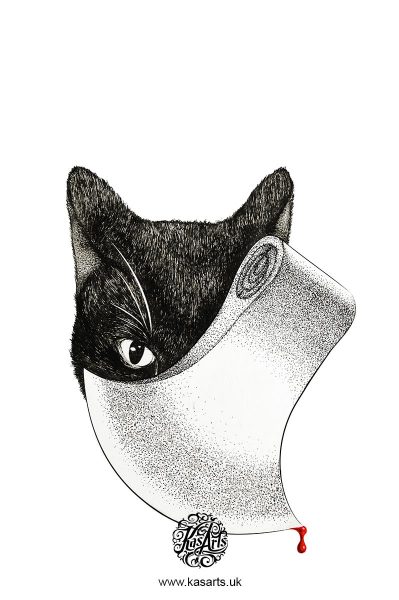 black-cat-book-cover-ink-drawing-poe-kasarts