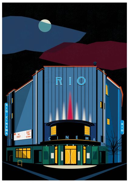 Art Deco London: The Rio Cinema by Night