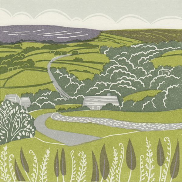Lealholm, North York Moors linocut print
