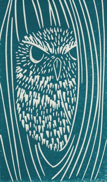 Little Owl linocut print
