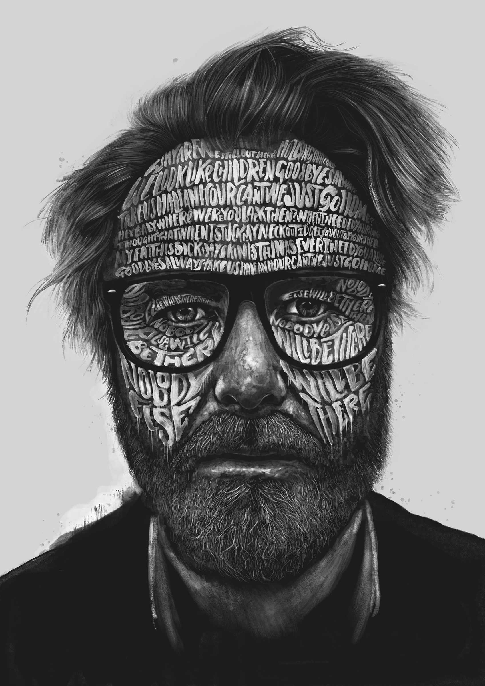 Peter Strain : Matt Berninger Typographic Portrait - World illustration