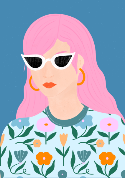 Lady with Pink Hair