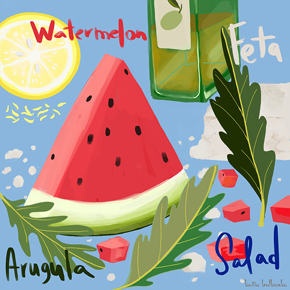 Arugula Feta Watermelon Salad