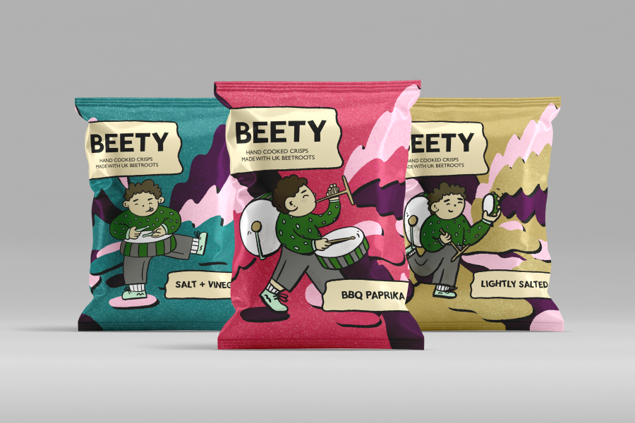 BEETY illustrated packaging