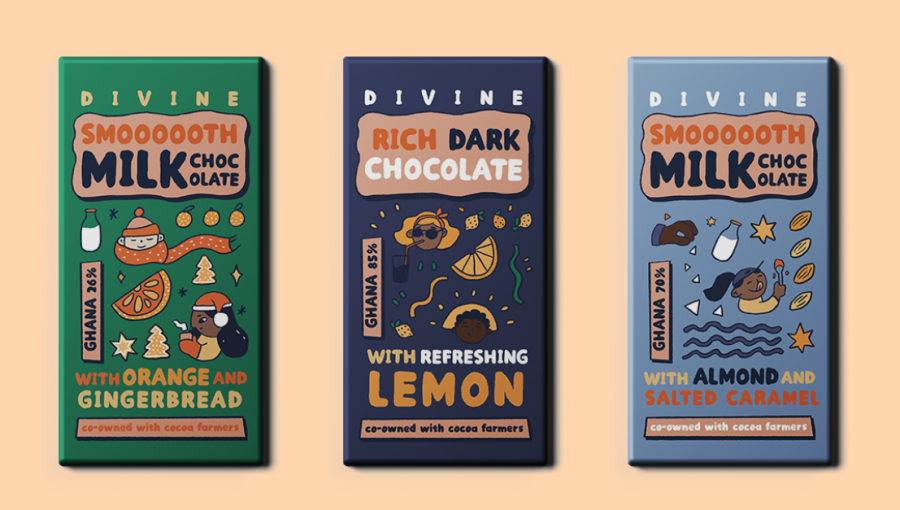 Chocolate packaging illustrations