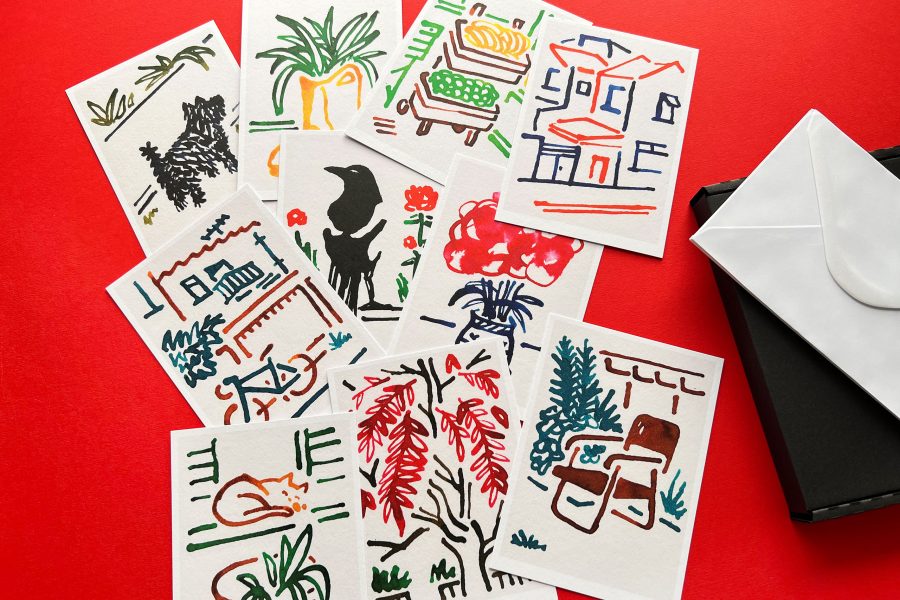 Ink drawings – postcards series
