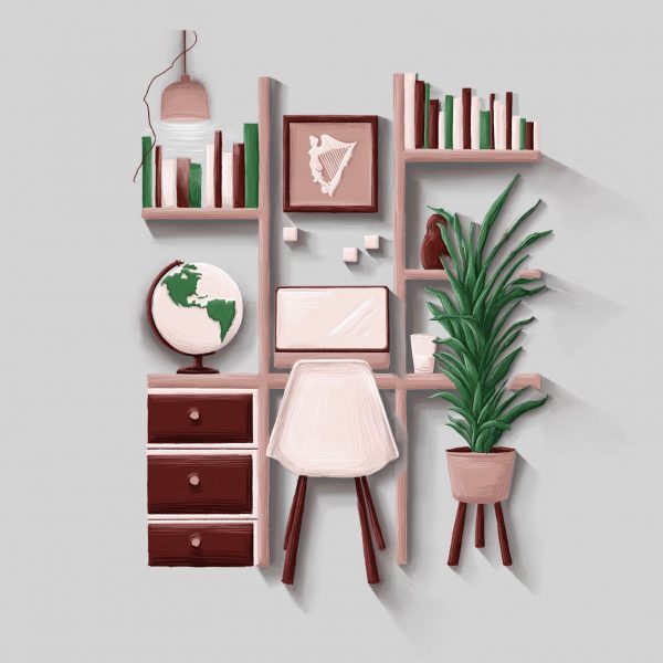 Desk workspace illustration