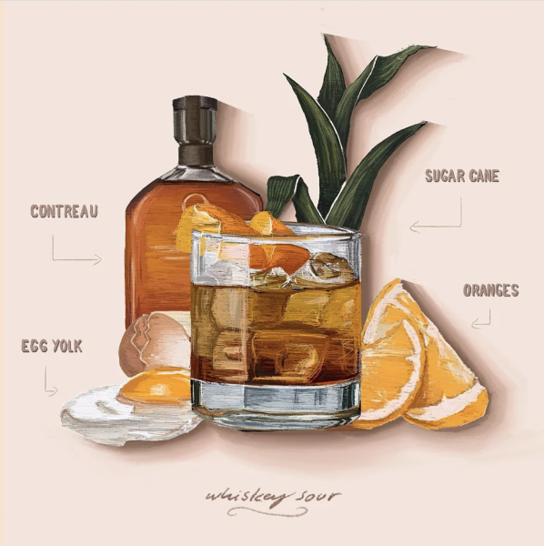 Whiskey Sour Illustration