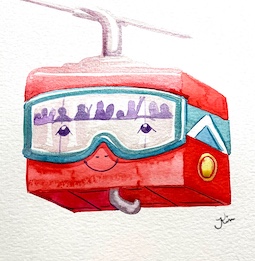 Ski Cable Car Character - Copyright Kim